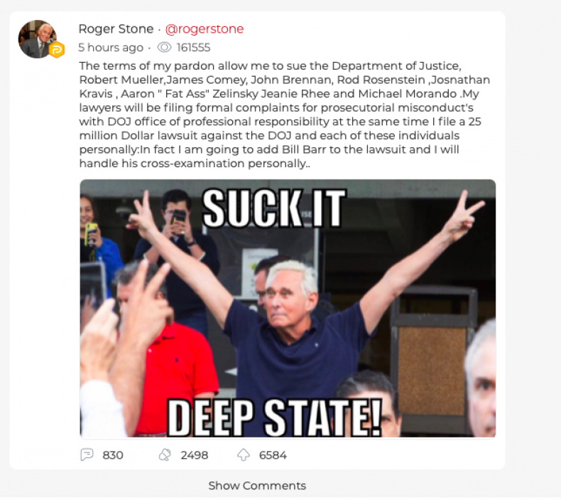Roger Stone on Parler