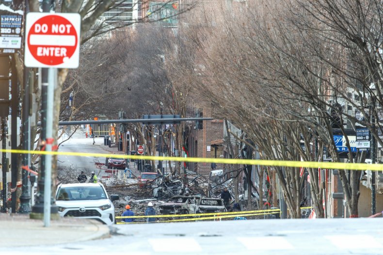Nashville Christmas explosion RV bomb damage scene