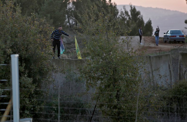 israel, lebanon, border, hezbollah, flag