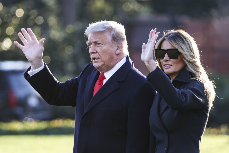 Donald Trump and Melania leave White House
