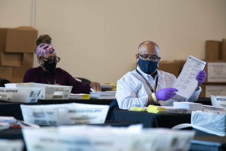 Georgia election workers count ballots 2020 race