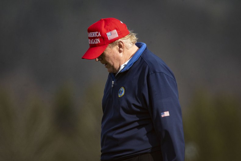 trump golfing at trump national golf club
