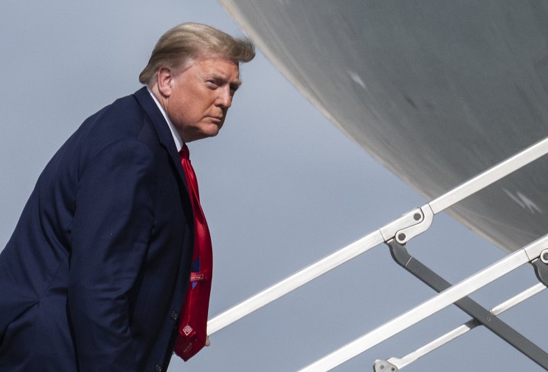 President Donald Trump boards Airforce One