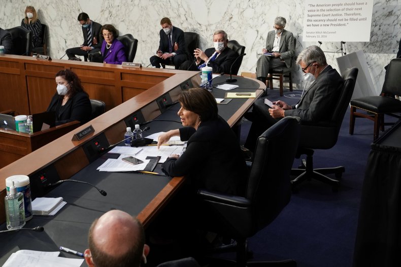 Amy Klobuchar on the Senate floor
