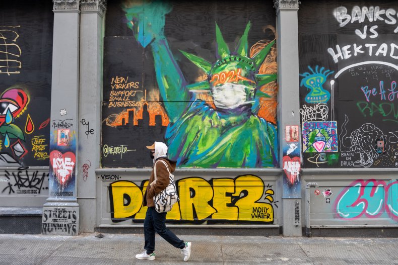person wearing mask new york city