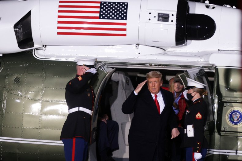 Donald Trump arrives in Georgia with Loeffler
