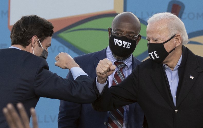 Jon Ossoff, Raphael Warnock, Joe Biden