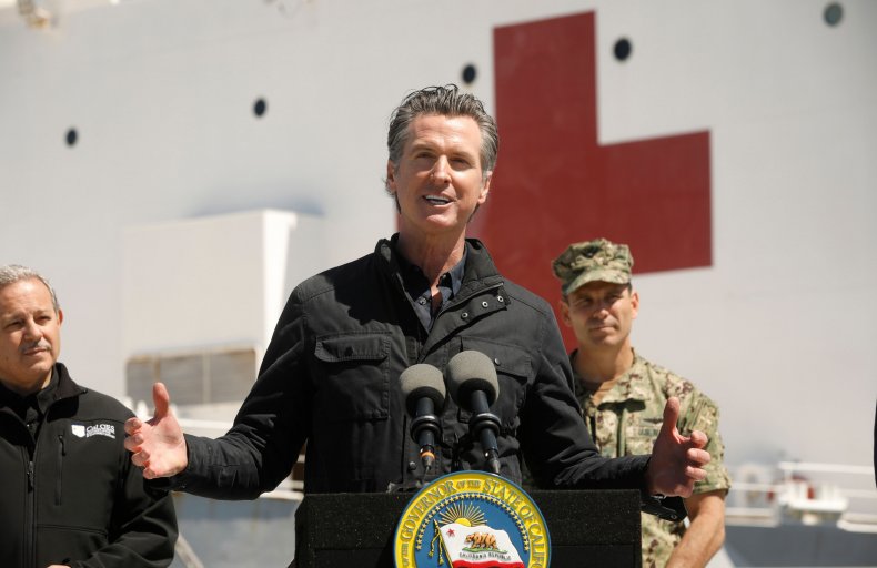California Governor Gavin Newsom on USNS Mercy