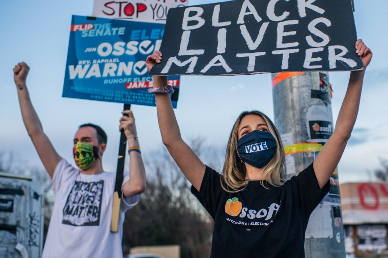 Ossoff and Warnock Supporters in Georgia Senate