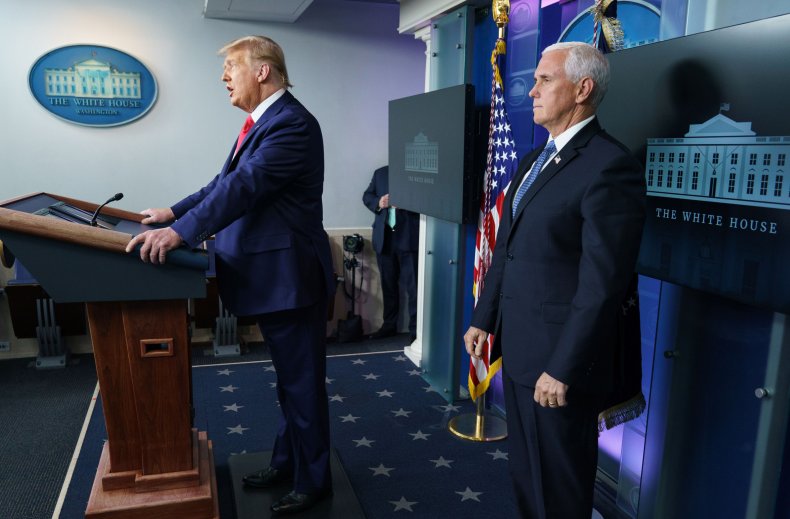 trump and mike pence in brady room
