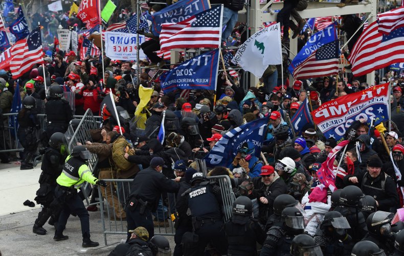 trump supporters clash with police and security