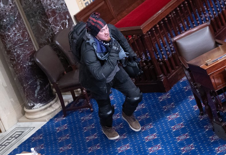 Man on Senate chamber floor