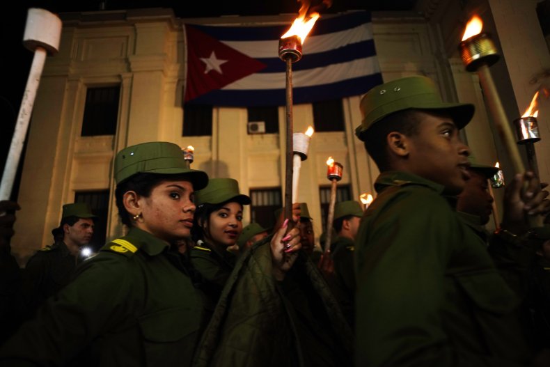 cuba, university, havana, flag, march