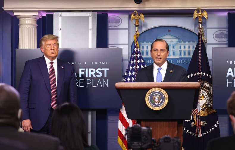 HHS Secretary Alex Azar and President Trump