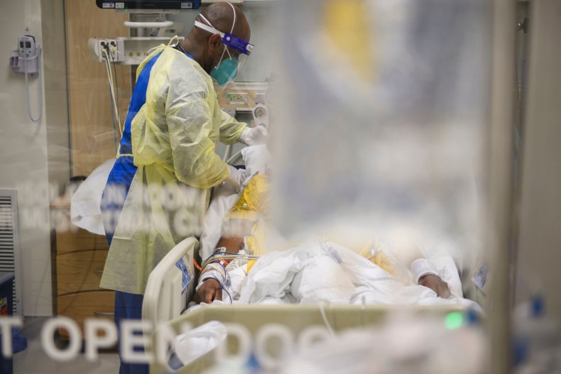 US-HEALTH-VIRUS-HOSPITAL Nurses wearing personal protective equipment (PPE) 
