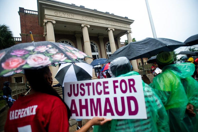 Protesters after Ahmaud Arbery's shooting
