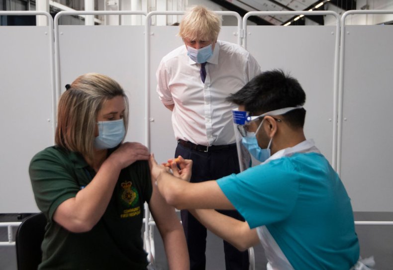 Boris Johnson watches COVID vaccine
