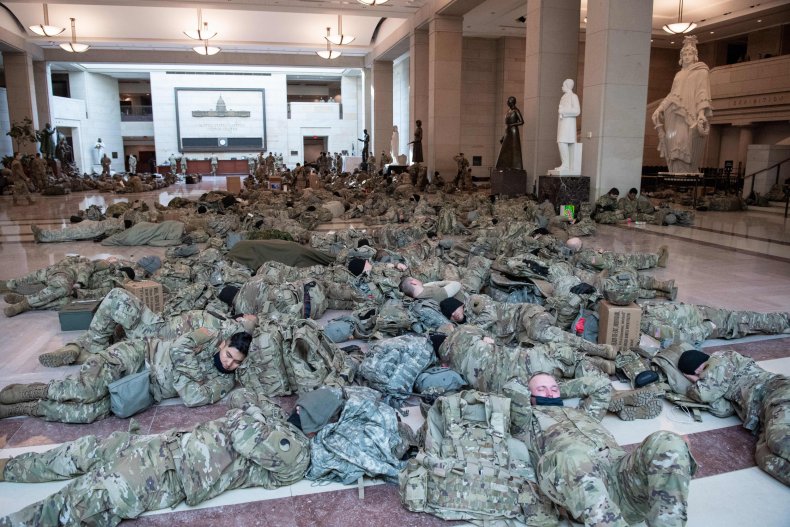 National Guard members inside Capitol