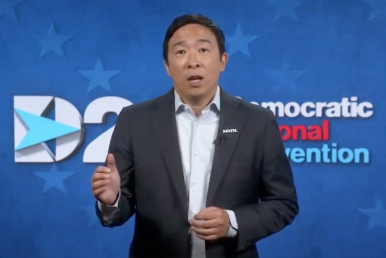 Andrew Yang addresses Democrat convention