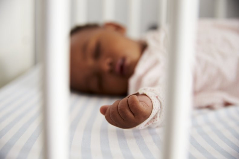 Baby in a crib