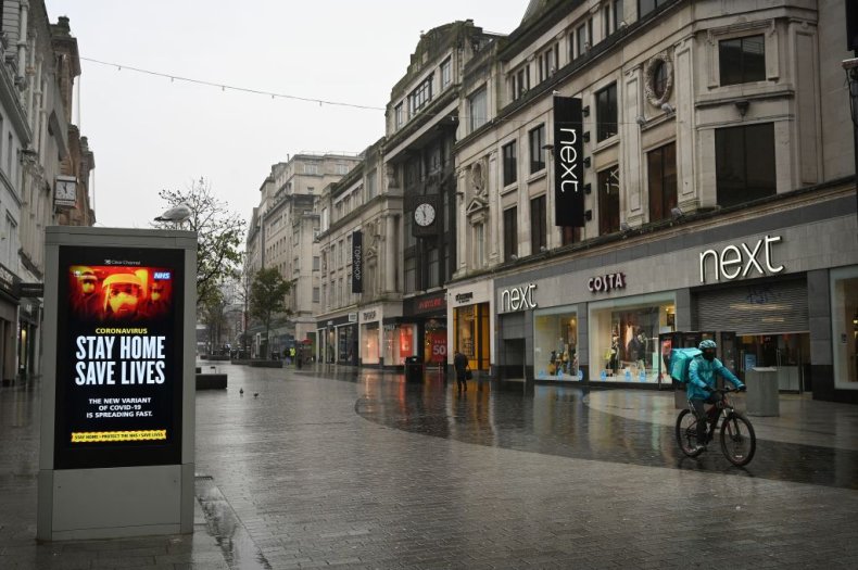 Empty high street in Liverpool during lockdown