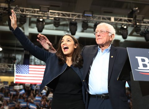 Ocasio-Cortez Berne Sanders Left Progressive Biden Trump