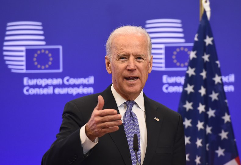 Joe Biden speaks at EU HQ Brussels