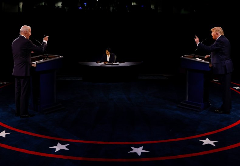 Biden and Trump on debate stage