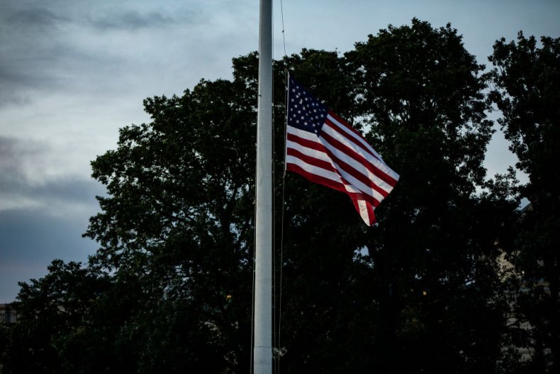 American flag flies