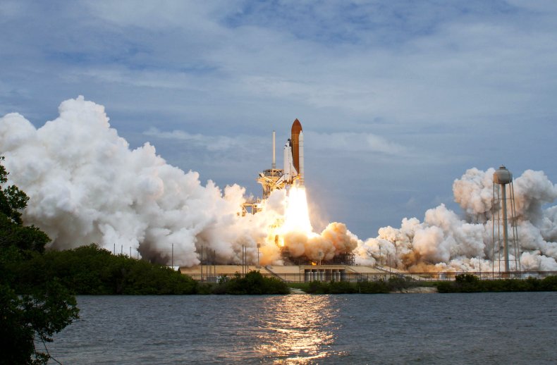 Atlantis blasts off from Kennedy Space Center