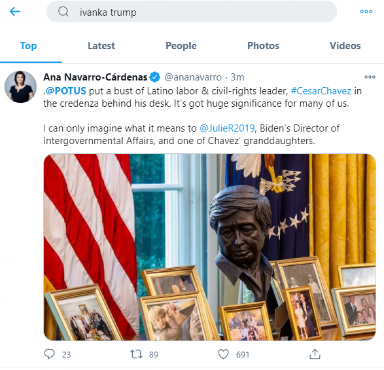 A Twitter Search for Ivanka Trump