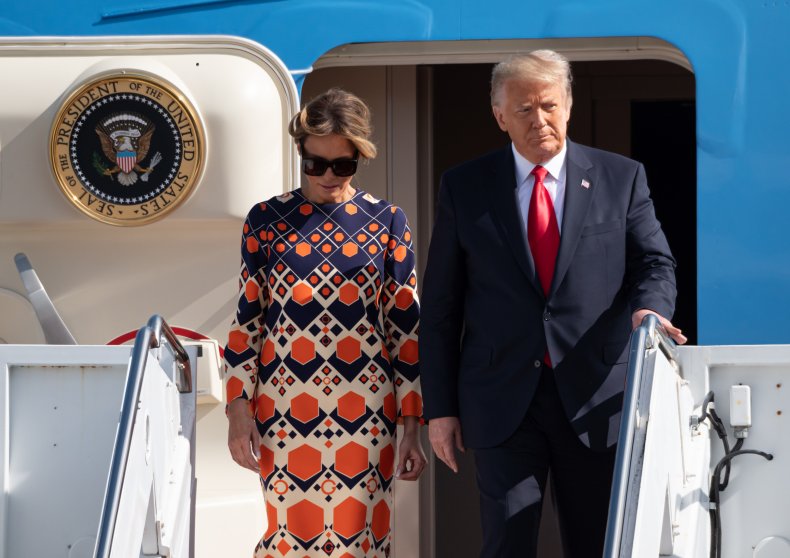 Donald and Melania Trump land in Florida
