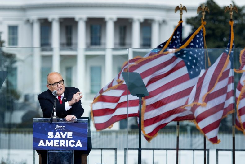 Rudy Giuliani speaks at rally