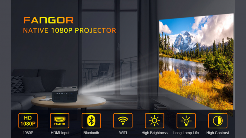 FANGOR 7500 Native 1080P WiFi Full HD