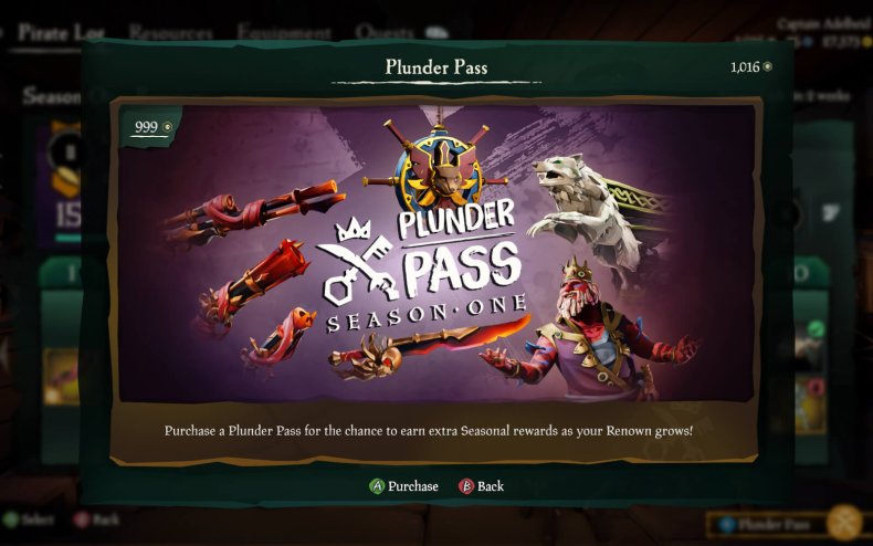 sea thieves season 1 update plunder pass