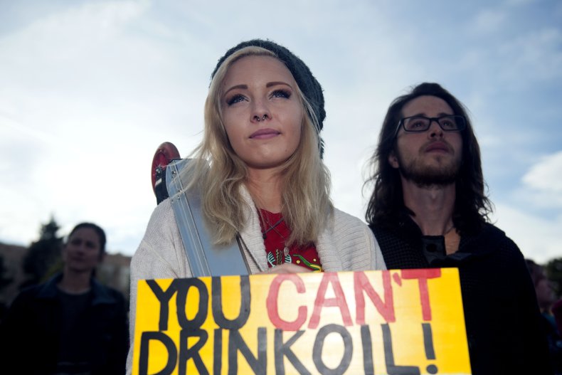 Protest sign against pipeline