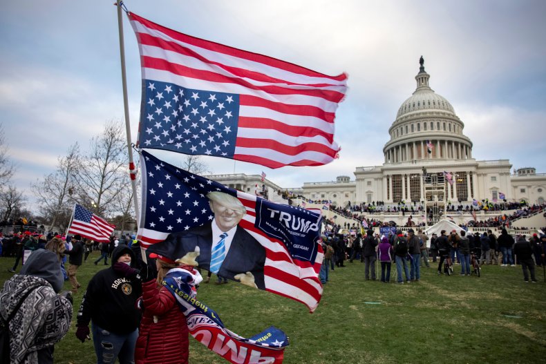 Trump supporters pictured before Capitol storming