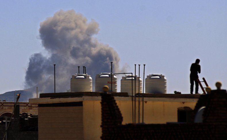 saudi, airstrike, sanaa, yemen