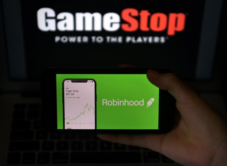 Trading App Robinhood and Retailer GameStop Logos
