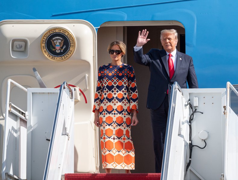 The Trumps arrive to Palm Beach, Florida