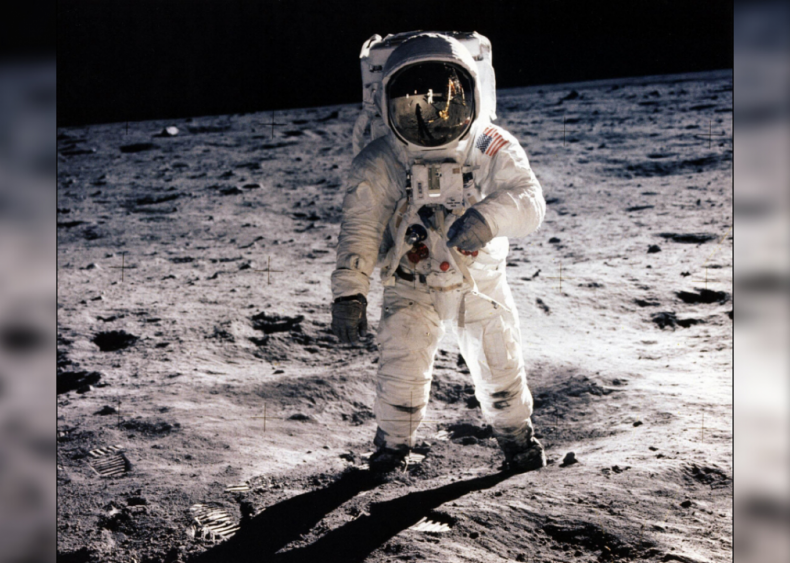 First man sets foot on the moon