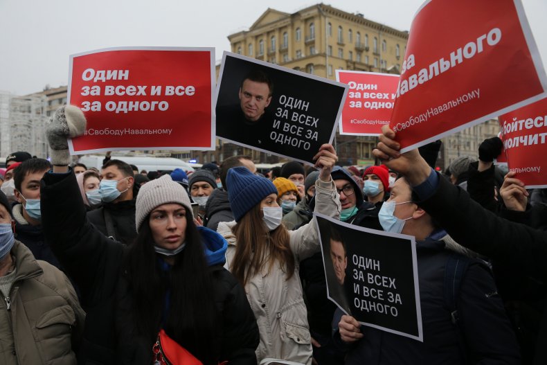 Moscow pro-Navalny anti-Kremlin Protesters at Protests