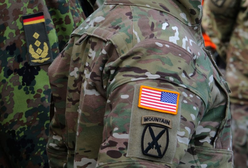 US, German flags during NATO drills