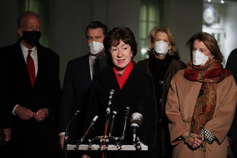 sen collins and gop senators after meeting