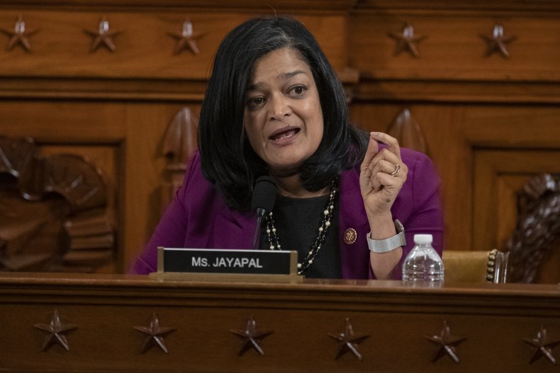 Rep. Pramila Jayapal speaks during a hearing