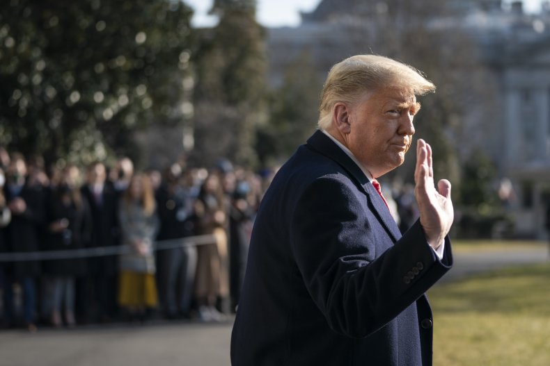 Trump waves from White House South Lawn
