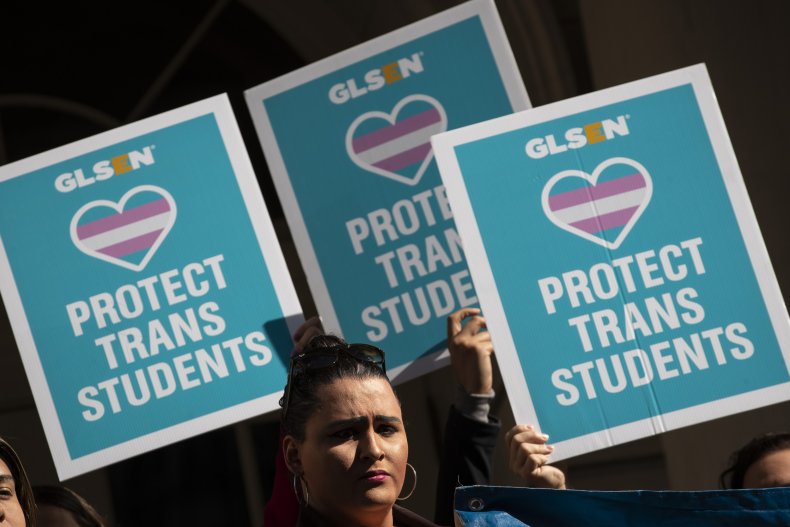 Transgender activists in New York in 2018