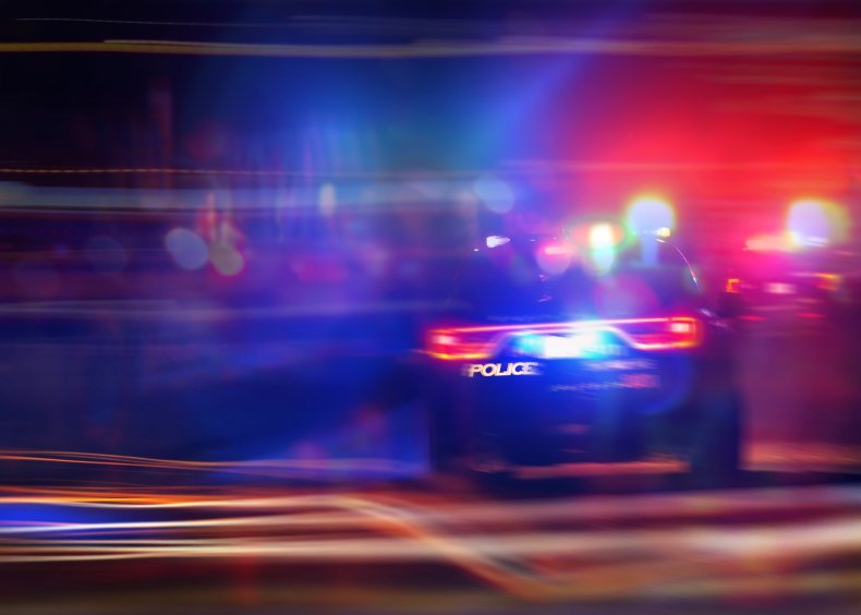 Police chase stock photo