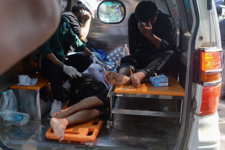 Myanmar protest injuries