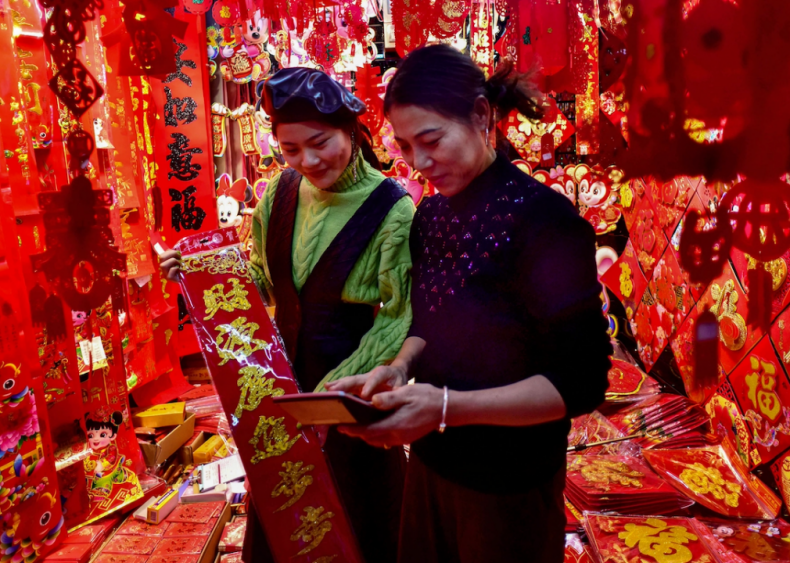 New Year's market stalls